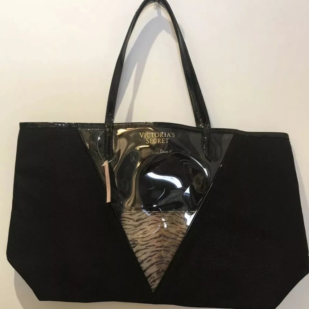 Victoria's Secret Black Tote & Makeup Bag